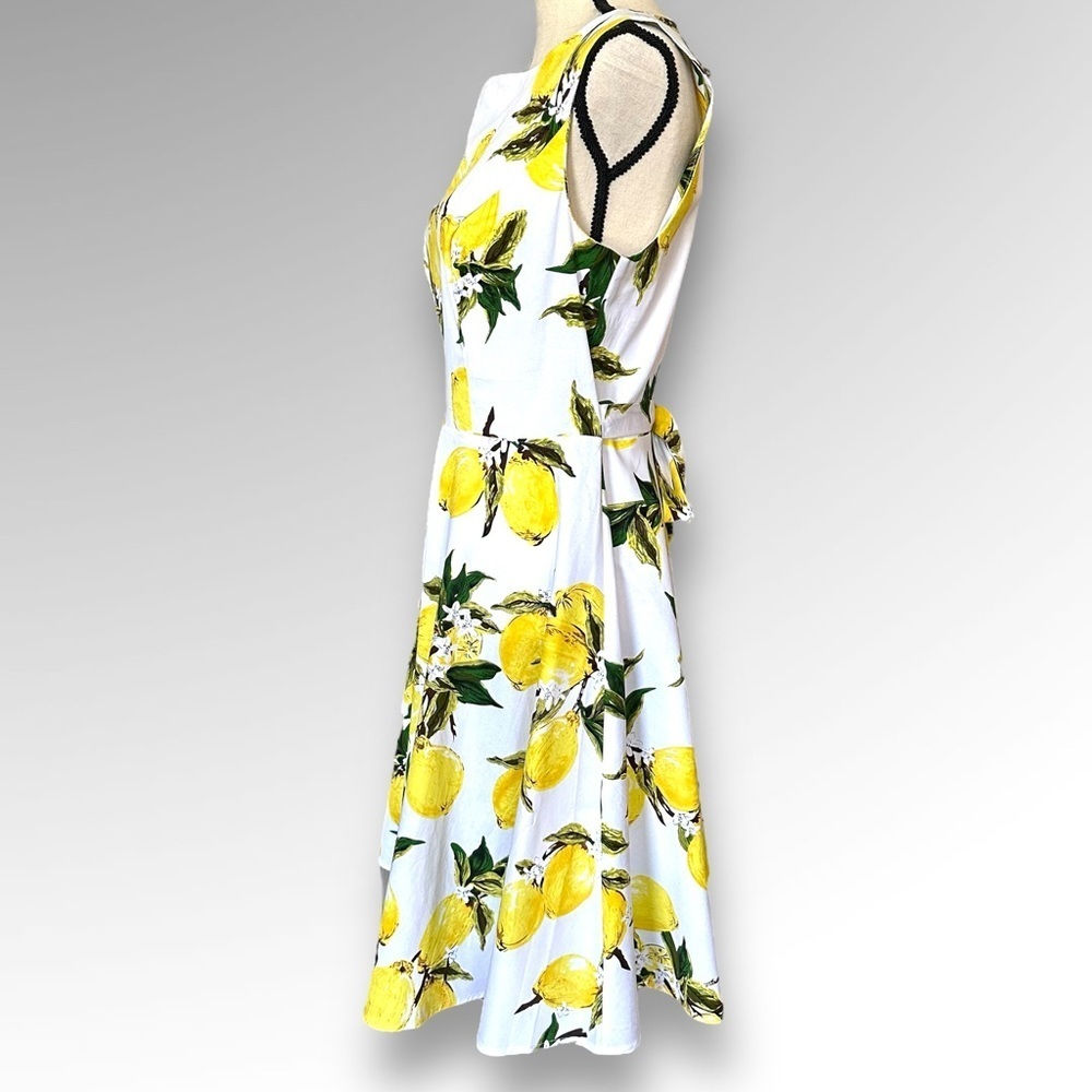 Katy Kasin Women’s Retro 50s Housewife Stepford Wife Style Lemon Dress Size L - Picture 5 of 8